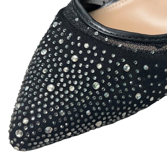 BCBGeneration SIZE 9.5 M Hivana Black Rhinestone Jewel Pointed Toe Pump BCBG - Picture 7 of 11